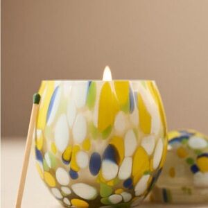 Anthropologie Mini Cheena Egg Fresh White Cashmere & Musk Glass Candle NWT